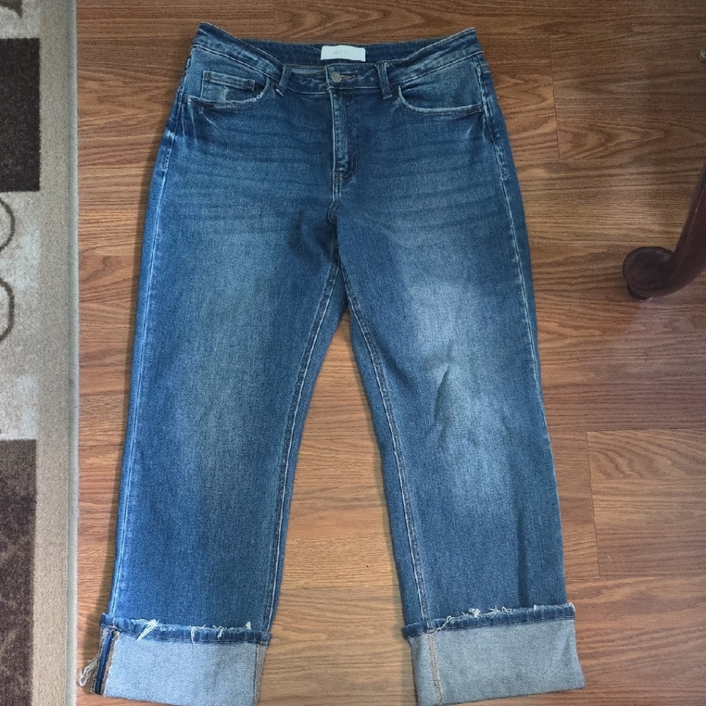 Vero Moda Blue Ankle Cropped Jeans with Distressed Details